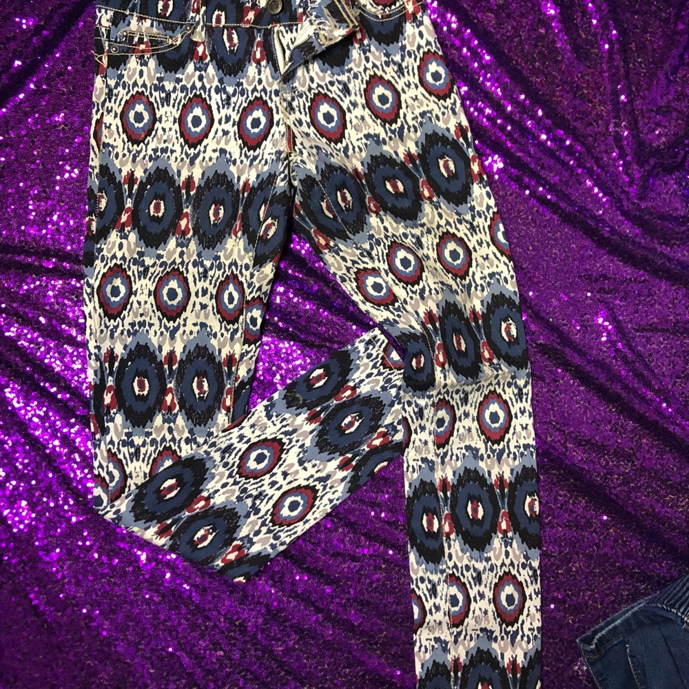 Multi color denim jeans